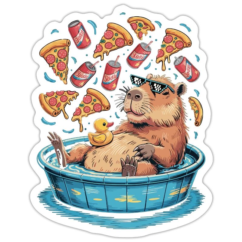 Capybara-Chillzone - Pizza, Limo, Entspannung