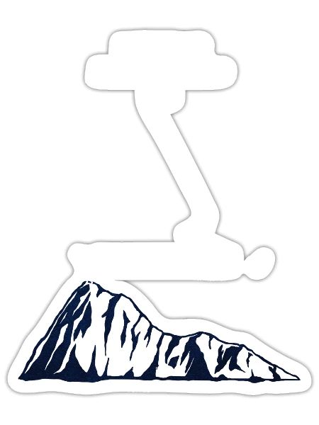 Wandern Minimalistisch - Sticker Größe S (10 x 10 cm) - Mattweiß - Vorne