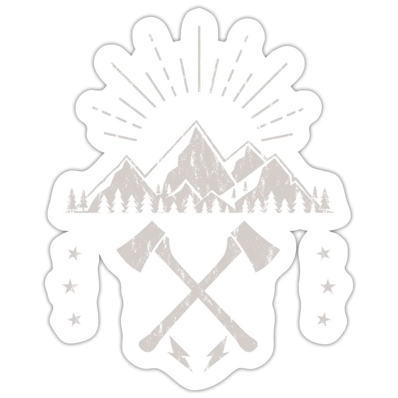 Rugged Mountain Sunrise Axe Emblem