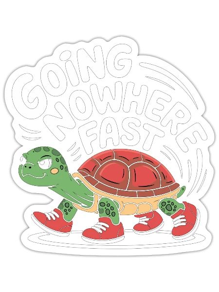 Rythme de tortue avec style - Sticker taille S (10 x 10 cm) - blanc mat - Devant