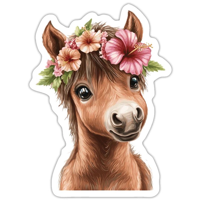 Poney fleur avec couronne