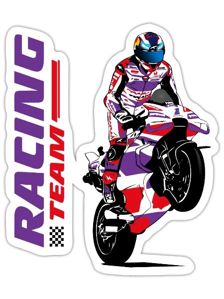 Moto Racing - Superbike - Sticker taille S (10 x 10 cm) - blanc mat - Devant