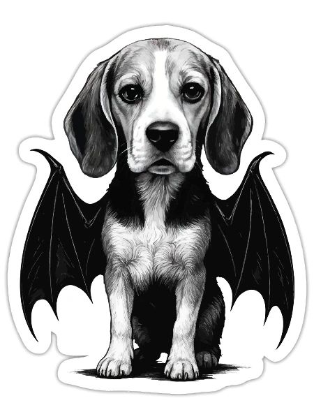 Beagle - Sticker Größe S (10 x 10 cm) - Mattweiß - Vorne