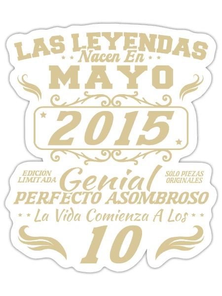 May 2015 Vintage Birthday Gift - Sticker size S (10 x 10 cm) - white matte - Front