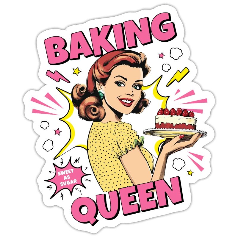 Baking Cake Baking Queen Baking Fairy Baker Pop Art