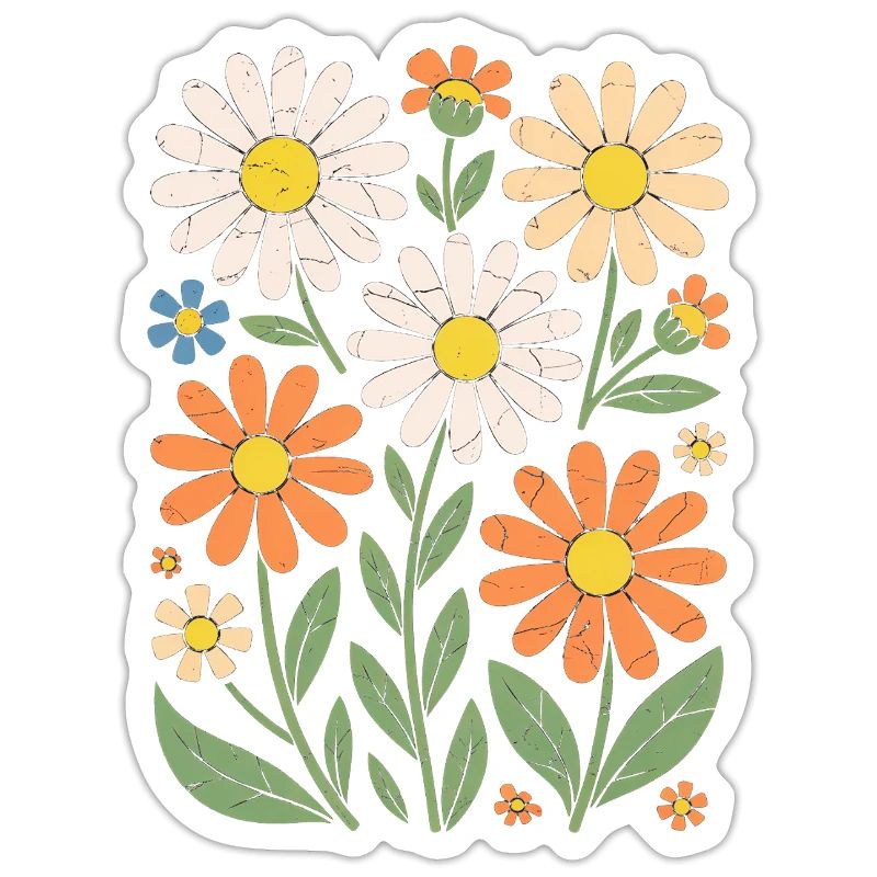 Boho Retro Daisy Pattern Retro