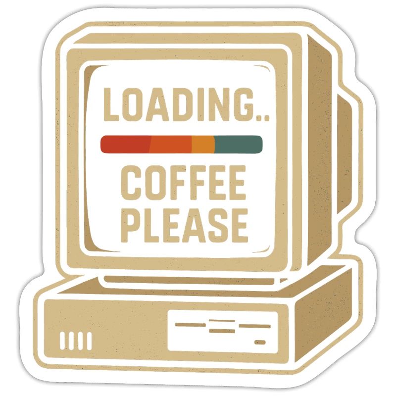 Loading Coffee Please Retro Computer
