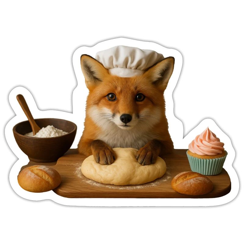 Fox Baking Cake Bread