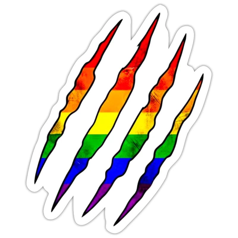 Pride Claw Rainbow Statement Scratch Trace