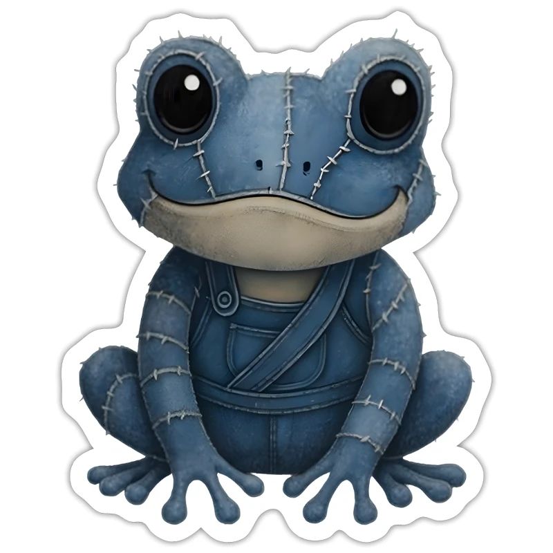 Denim Patchwork Frog