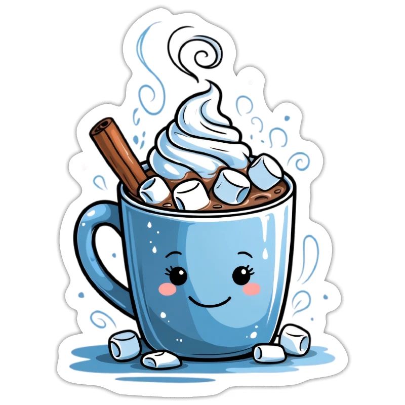Cozy cocoa mug with marshmallows
