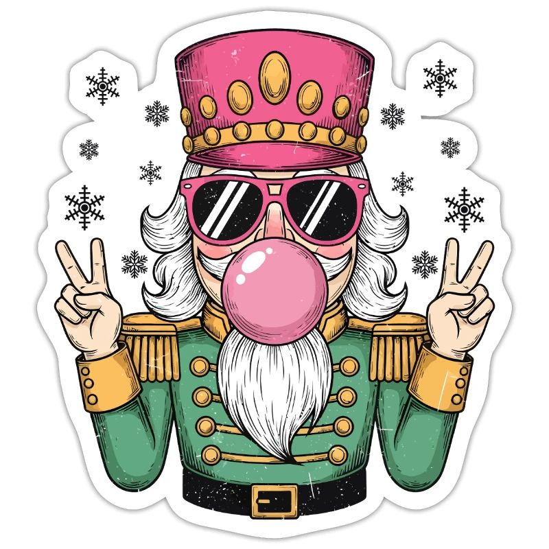 Nutcracker blows chewing gum