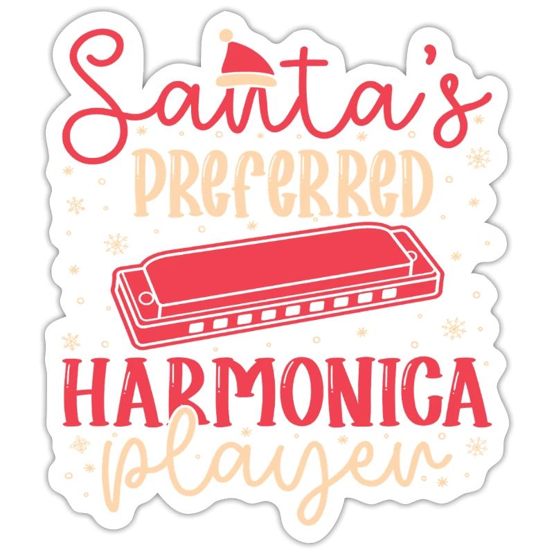 Funny Harmonica Player Santa´s Preferred Harmonica