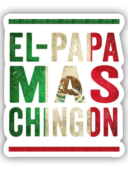 Père vintage mexicain qui dit design - Sticker taille S (10 x 10 cm) - blanc mat - Devant