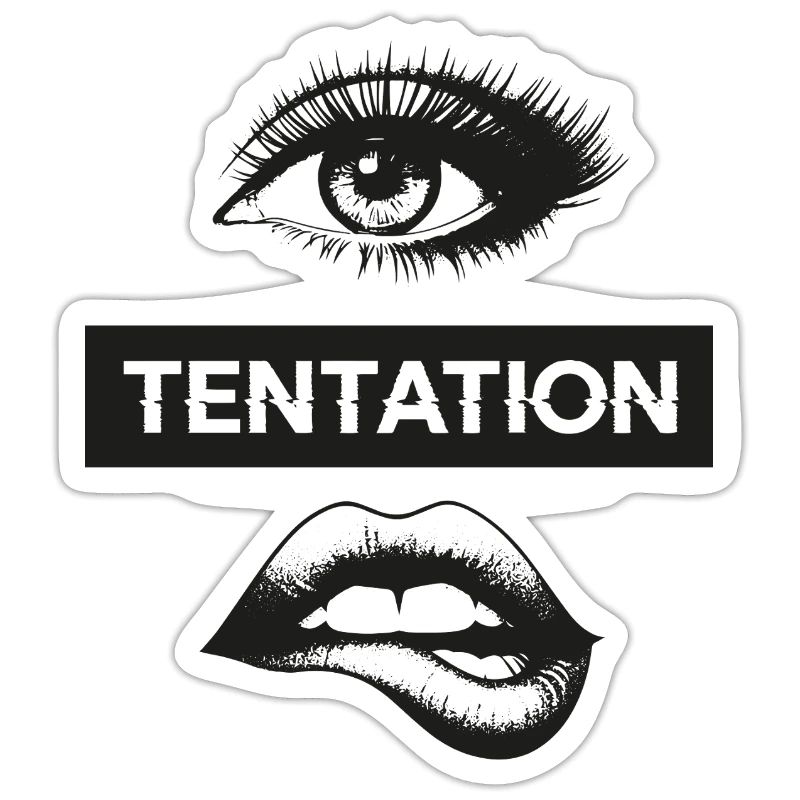 Temptation: Eye and Lips Black White