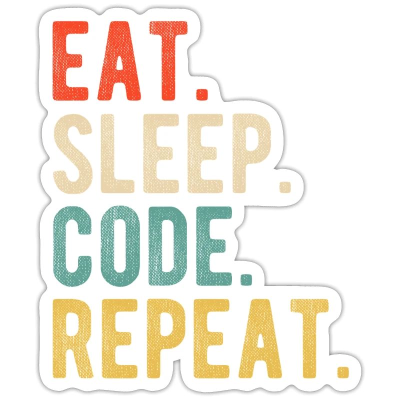 Eat Sleep Code Repeat Programmierer Nerd Retro