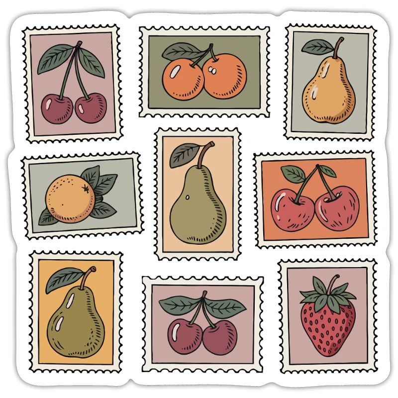 Pastel Fruit Stamp Pattern