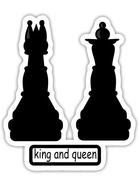 king_and_queen - Sticker Größe S (10 x 10 cm) - Mattweiß - Vorne