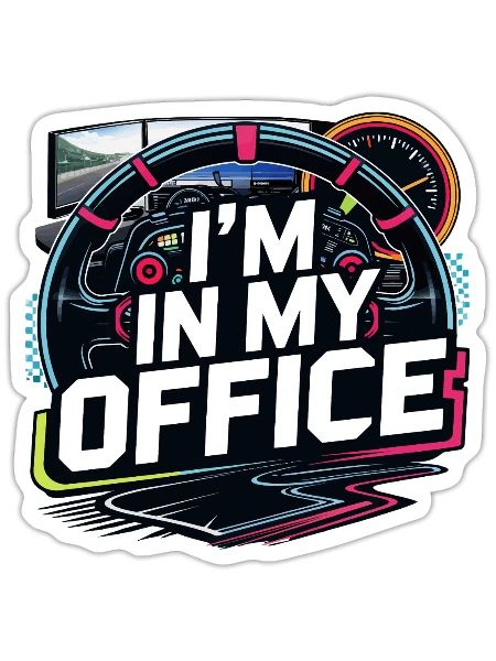 I'm in my office - Sticker size S (10 x 10 cm) - white matte - Front