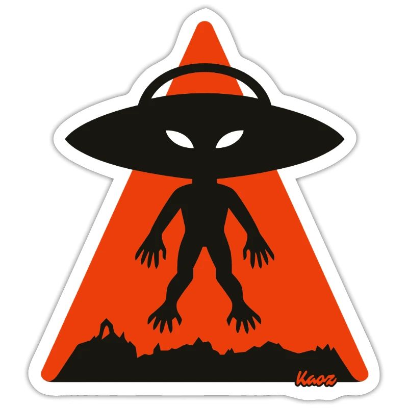 Alien Shadow Under Orange Triangle