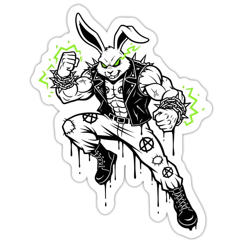 Heavy Metal Easter Bunny Rocker Easter Hardcore Bunny