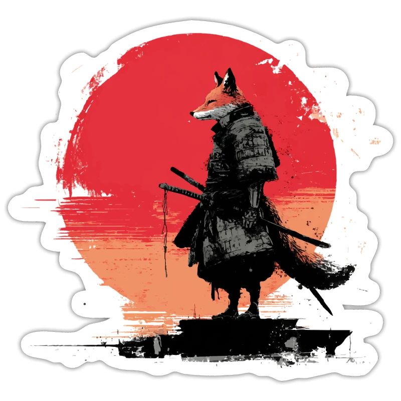 Fox Samurai au coucher du soleil