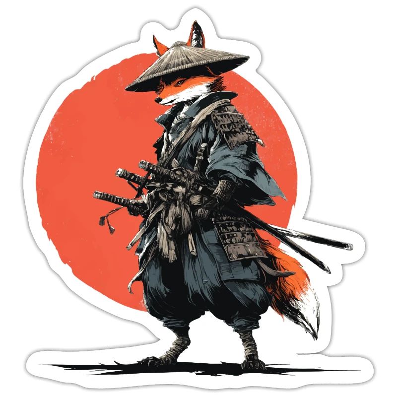 Fox Samurai under Ember Sun