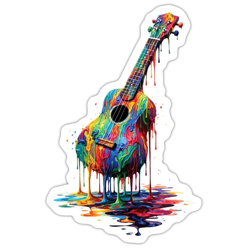 Ukulele with dripping paint
