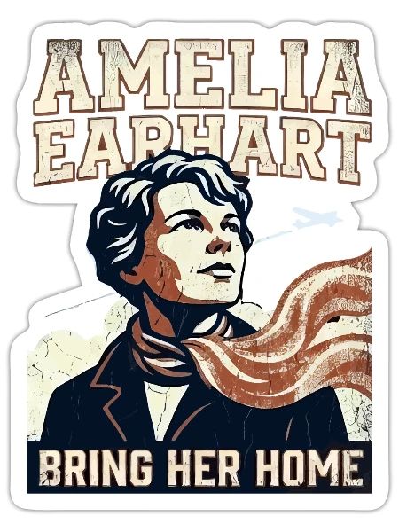 Amelia Earhart – Bring sie nach Hause - Sticker Größe S (10 x 10 cm) - Mattweiß - Vorne