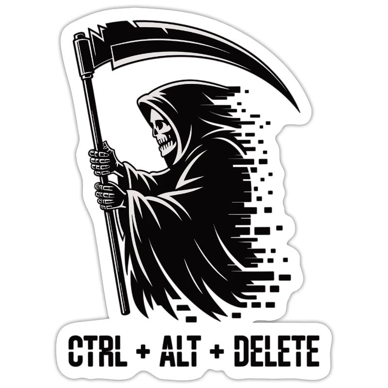 Ctrl Alt Delete Grim Reaper IT Humor Shirt