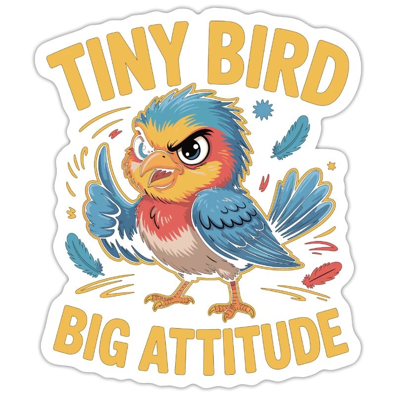 Tiny Bird Big Attitude Vogel Spruch