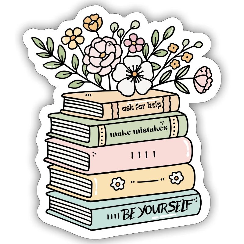 Be Yourself Book Stack Motivation