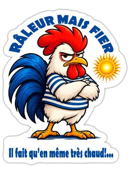 Der französische Nörgler - Sticker Größe S (10 x 10 cm) - Mattweiß - Vorne