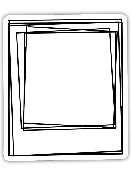 Sofortbild handgezeichnet - Sticker Größe S (10 x 10 cm) - Mattweiß - Vorne