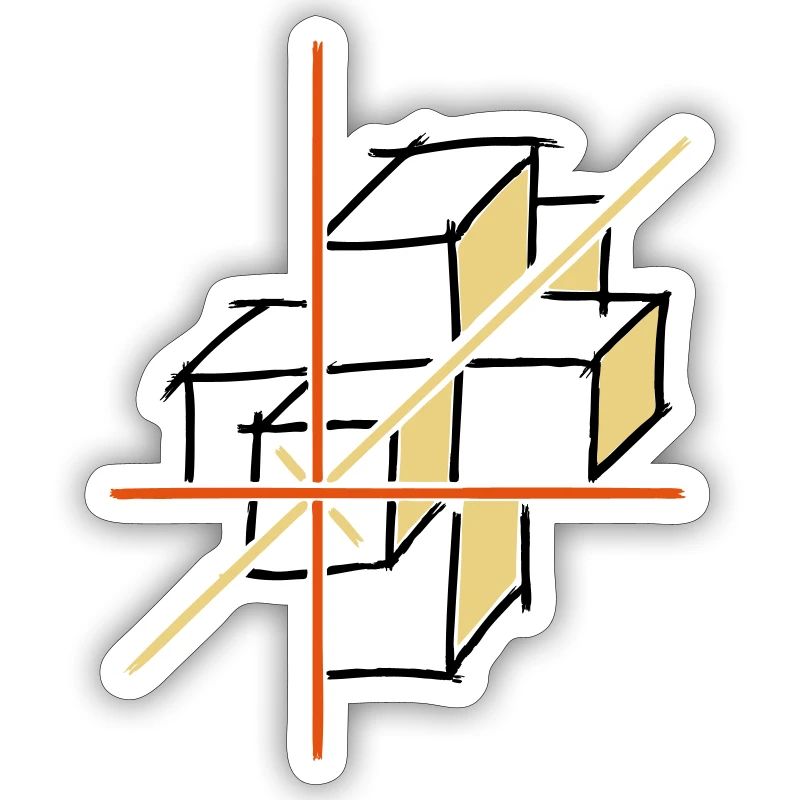 coordinate system. x-y-z axes. cube.