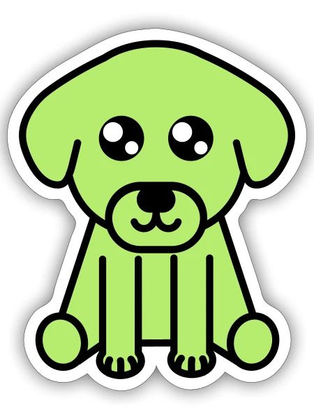 Cute dog motif - Sticker size S (10 x 10 cm) - white matte - Front