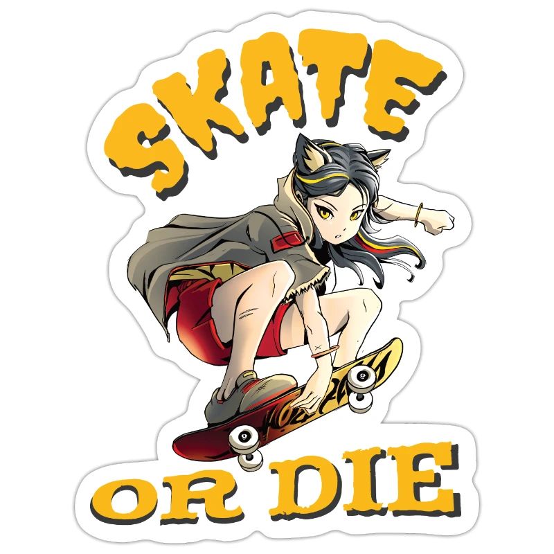 Skate oder stirb Skateboarder Anime Mädchen