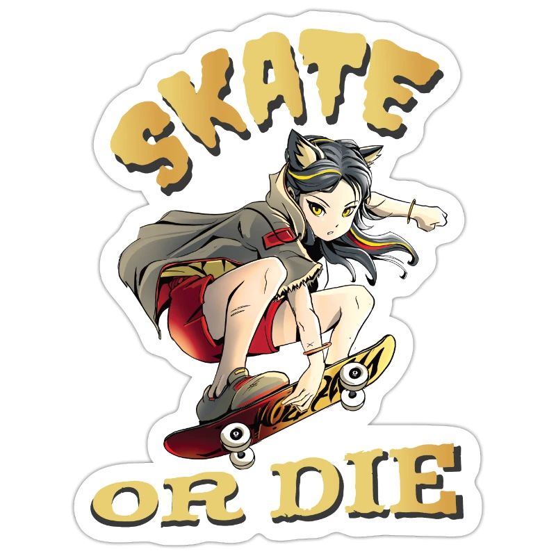 Skate oder stirb Skateboarder Anime Mädchen