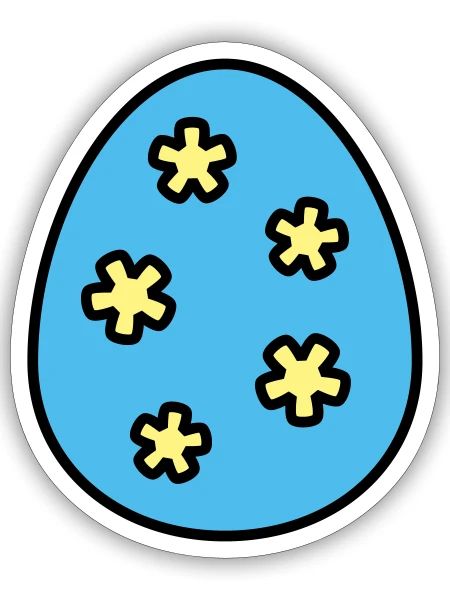 Oeuf de Pâques coloré - Sticker taille S (10 x 10 cm) - blanc mat - Devant