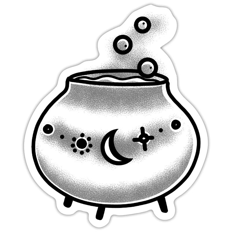 Magic witchy Cauldron with bubbles