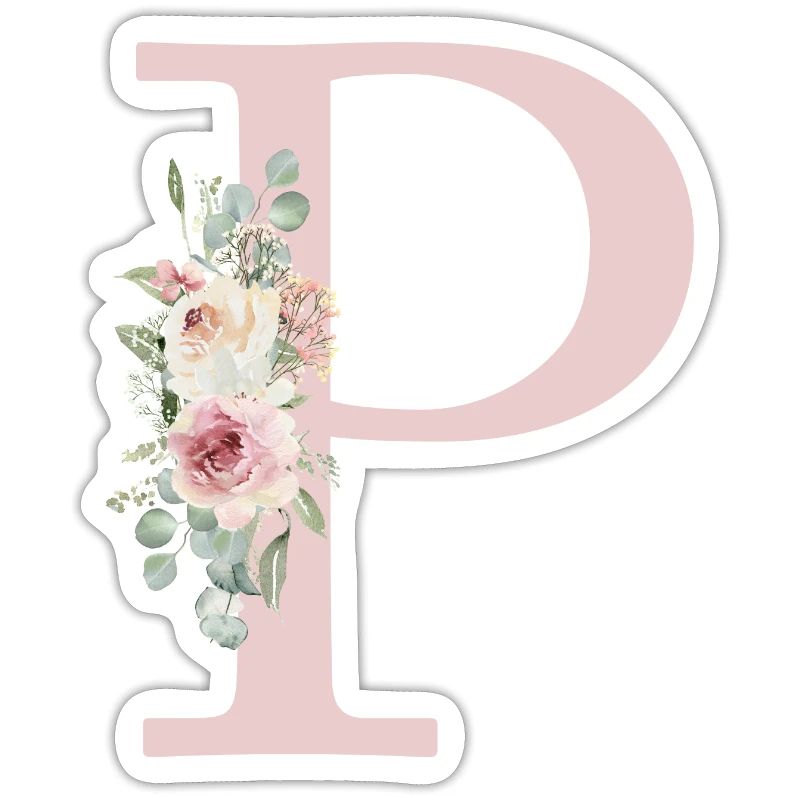 P| Monogramme | Eucalyptus Pastel Fleur Bleu