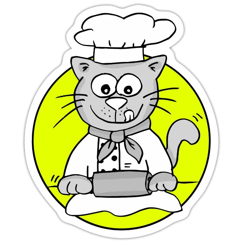 Retro Bäcker-Katze - Beruf Bäcker