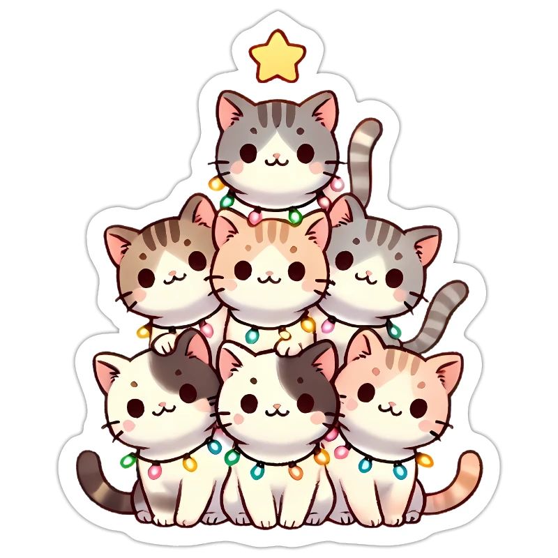 Weihnachtskratzbaum mit Lichtern