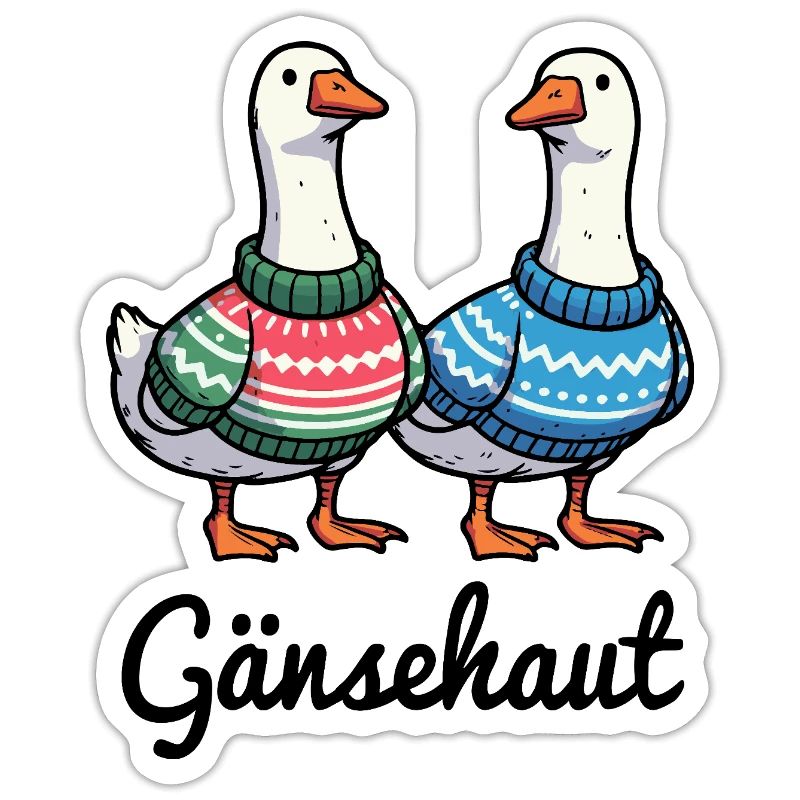 Gänsehaut - Gänse mit Strickpullovern