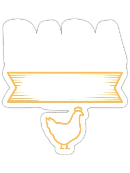 Papa poule humour fte des pres - Sticker taille S (10 x 10 cm) - blanc mat - Devant