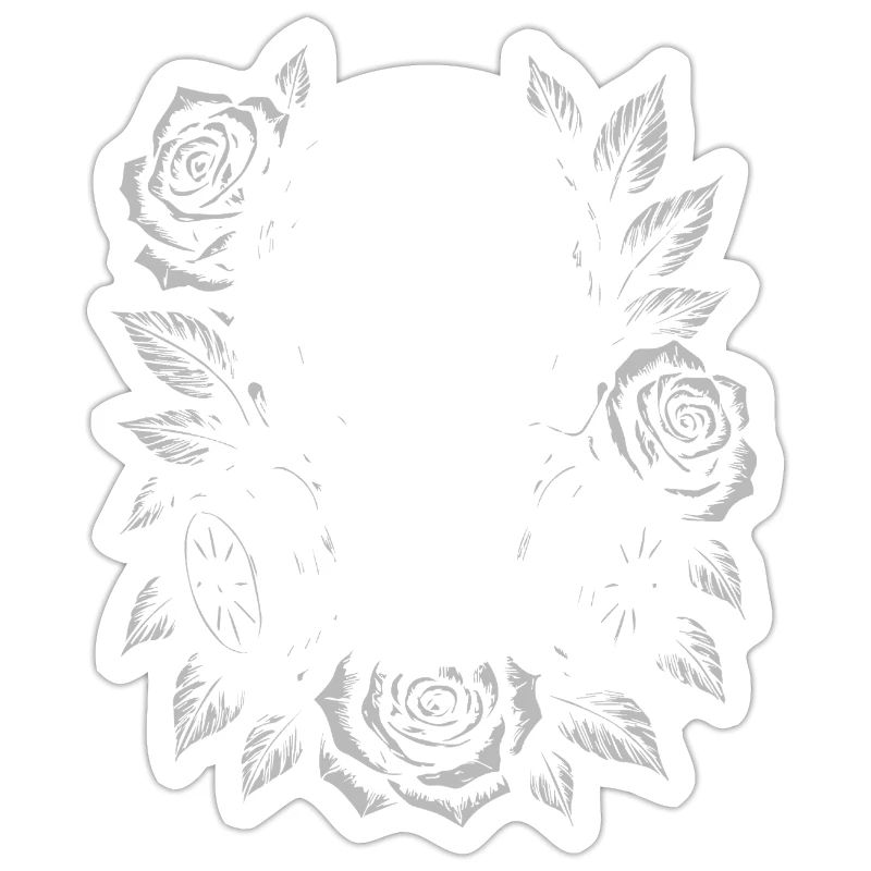 Crâne avec masque à gaz et fleurs