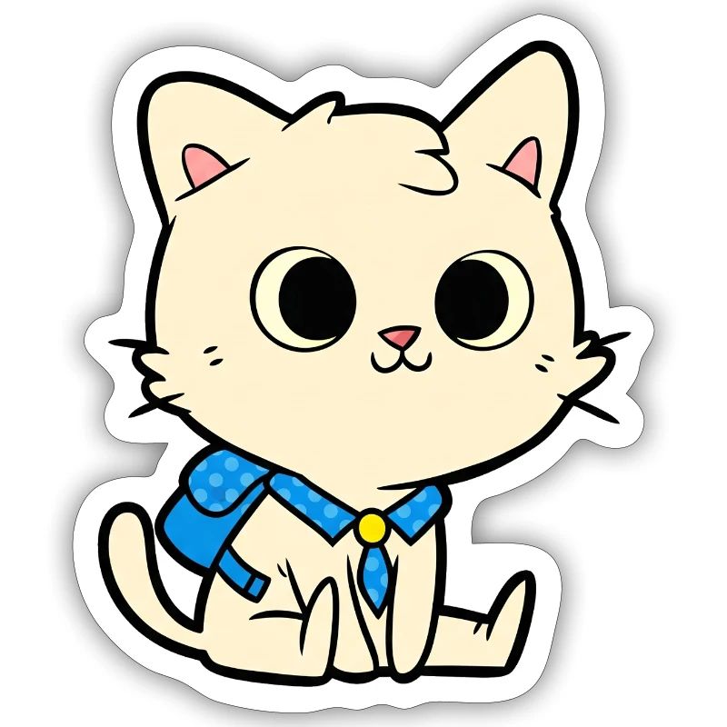 Conception de dessin animé de chat d’école mignon