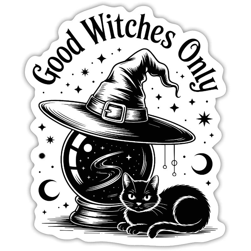 Witch Coffee with Magic Hat Illustration