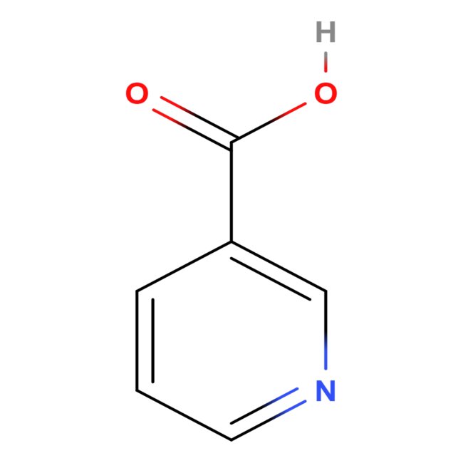 Vitamin B3 Molecule - Colored Structural Formula