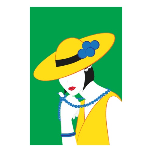 Elegante Madame in Gelb - Sticker